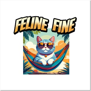 Feline Fine: Cat on Vacation T-shirt Posters and Art